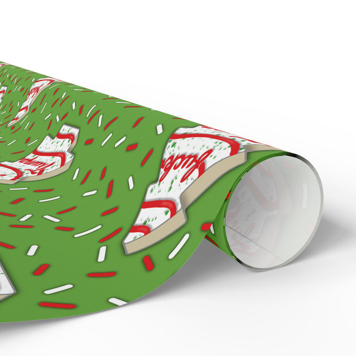 Slightly Subtle Tree Cake Candy Cane Tree FDT Wrapping Paper | Christmas Holiday Gift Wrap