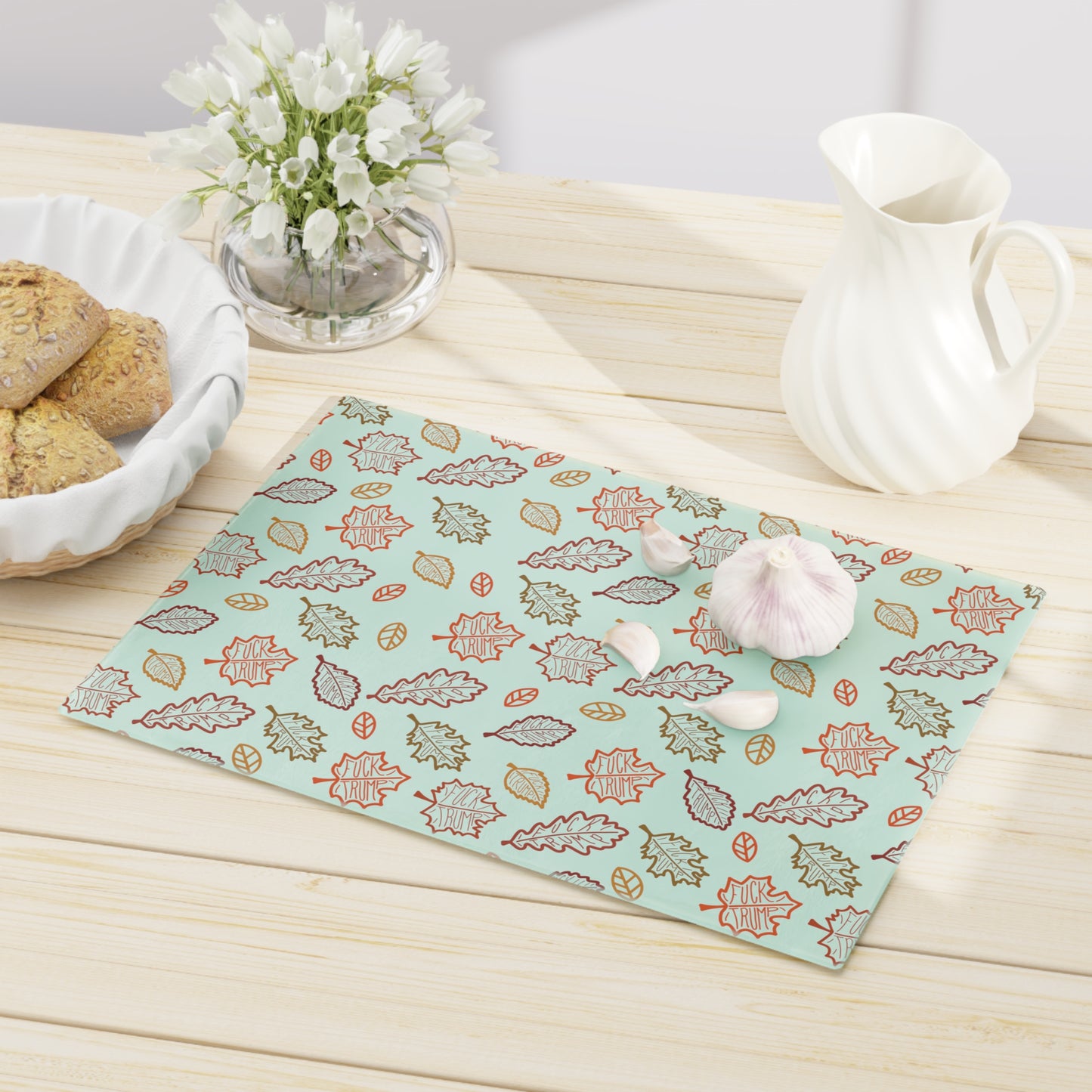 Slightly Subtle Autumn Leaves Cutting Board, Fall Kitchen Decor, Thanksgiving Gift, Nature Lover Kitchenware, Rustic Dining Essential