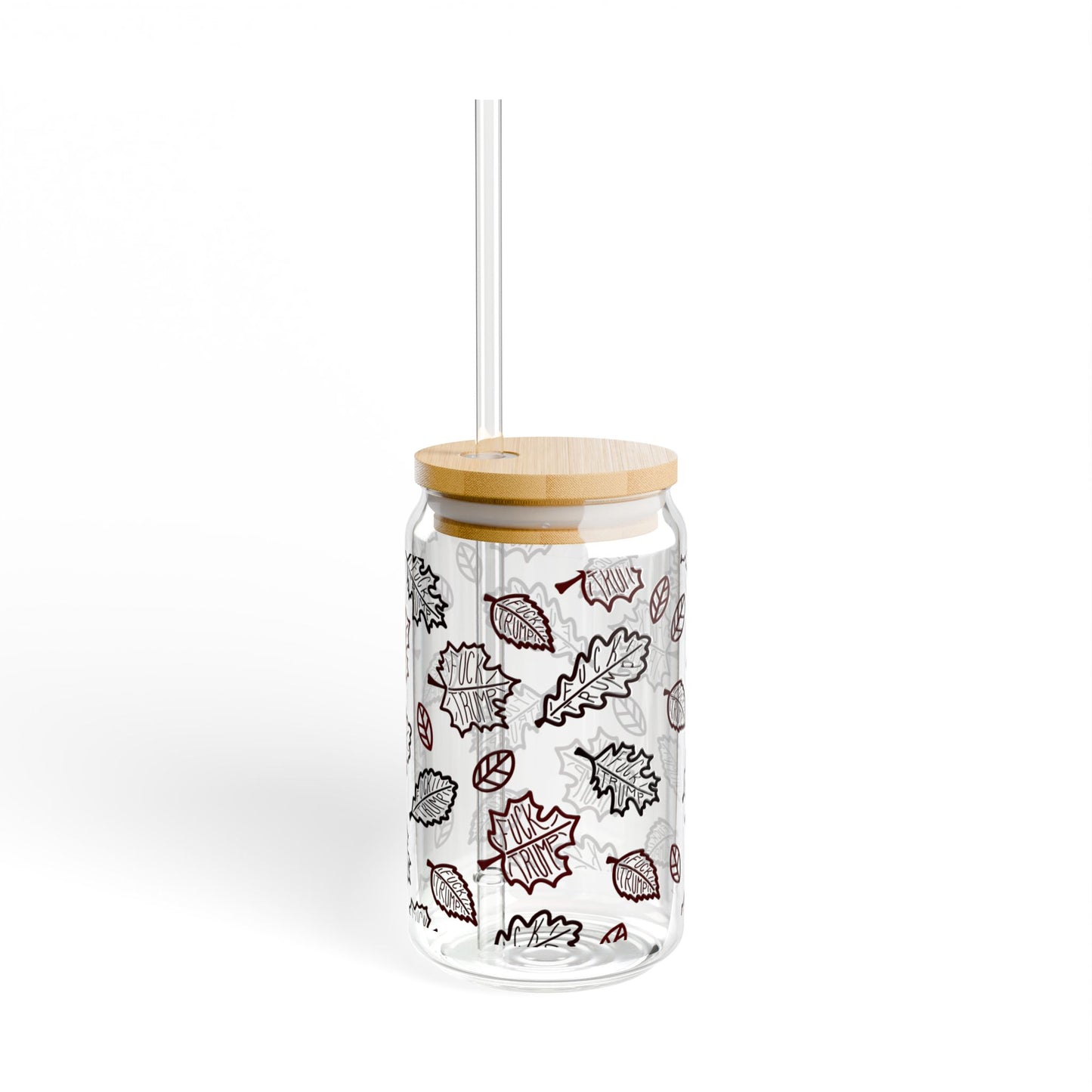 Slightly Subtle Autumn Leaf Pattern Sipper Glass