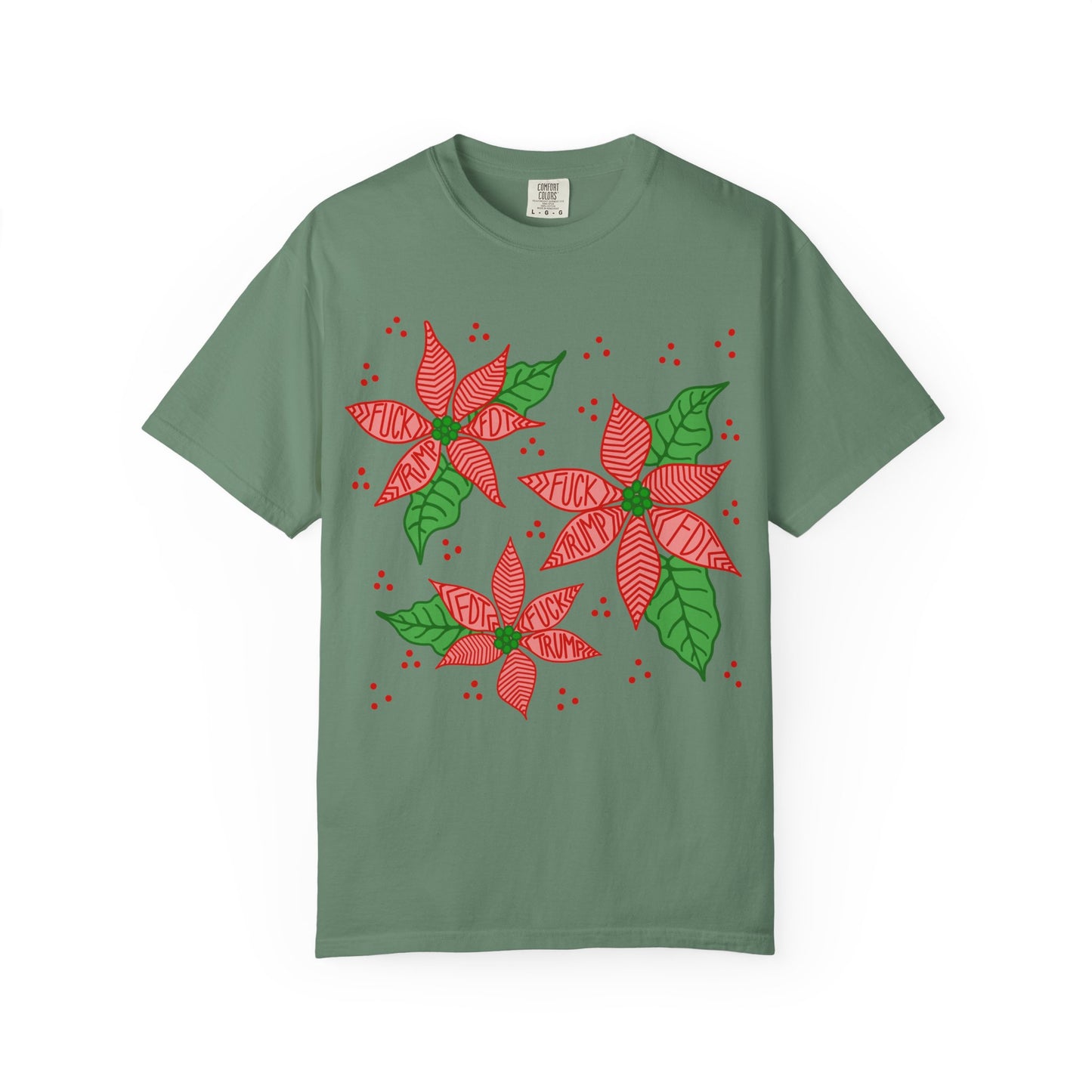 Slightly Subtle Poinsettia T-Shirt - Festive FDT Holiday Gift, Christmas Shirt, Unisex Tee, Floral Design, Casual Wear