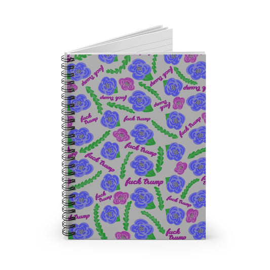Slightly Subtle Blue Poppies Floral Spiral Notebook - Bold & Expressive, Ideal for Artists, Creative Writing, Political Expression, Gifts for Activists, Journal