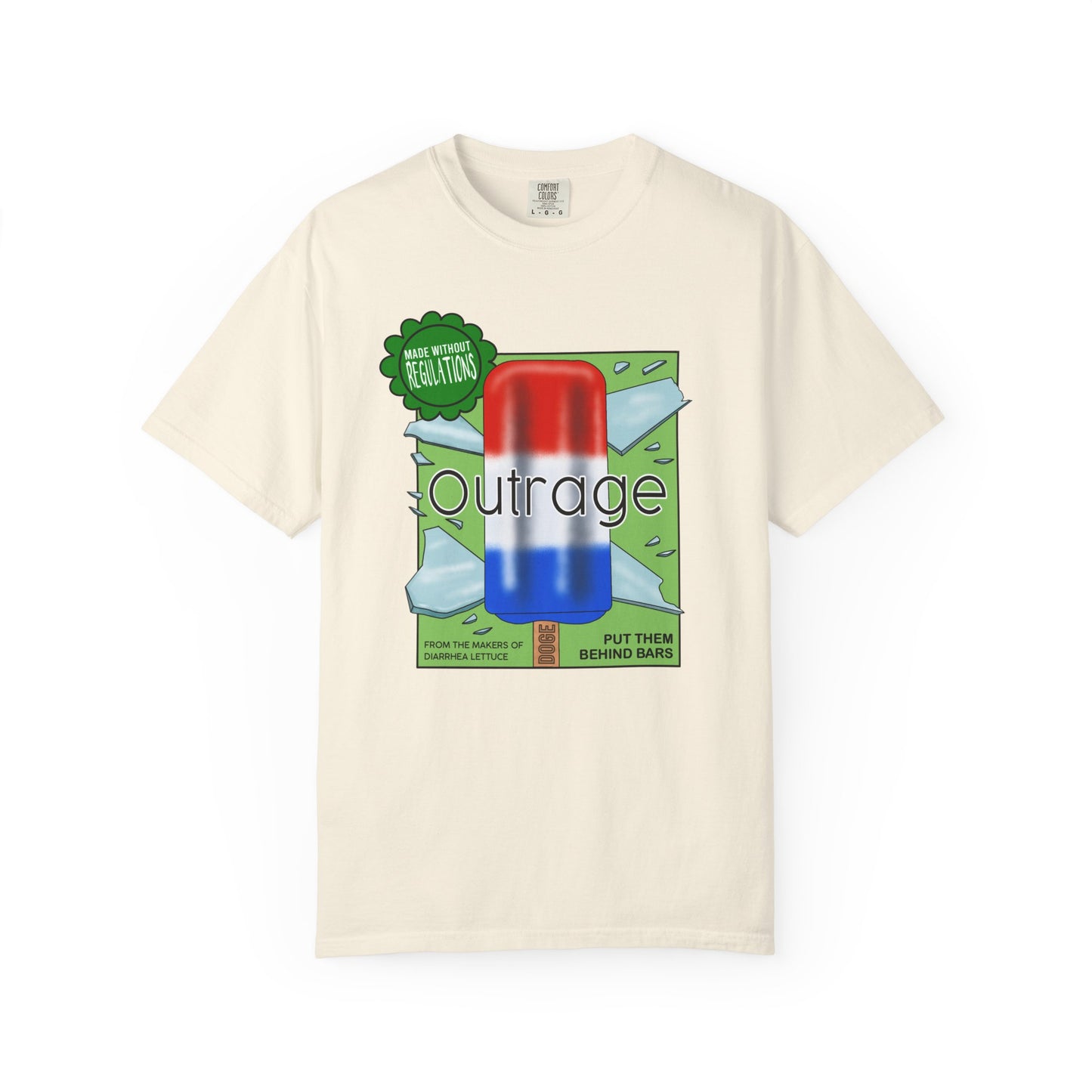 Outrage Glass Popsicle Graphic T-Shirt Patriot Pop Art Tee