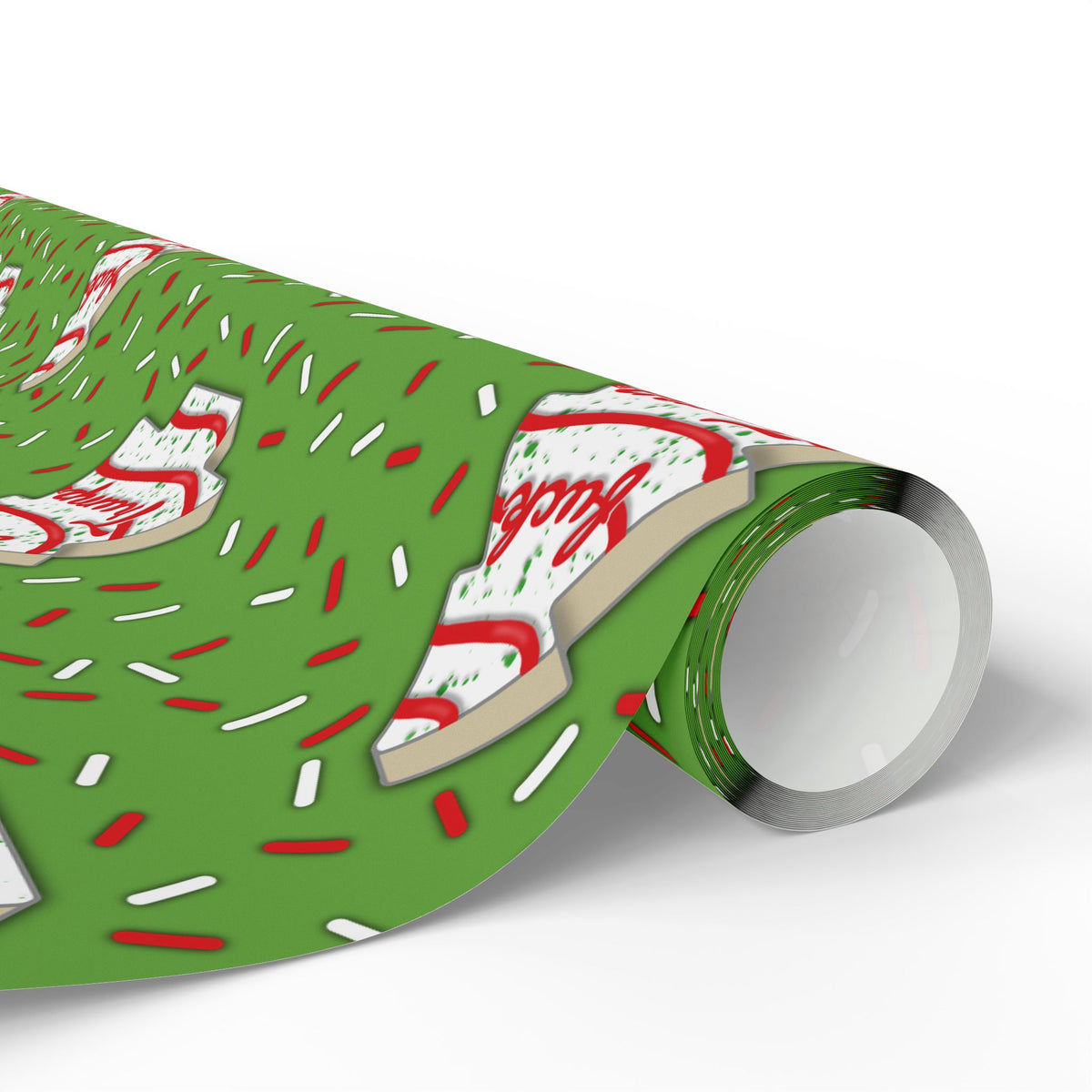 Slightly Subtle Tree Cake Candy Cane Tree FDT Wrapping Paper | Christmas Holiday Gift Wrap