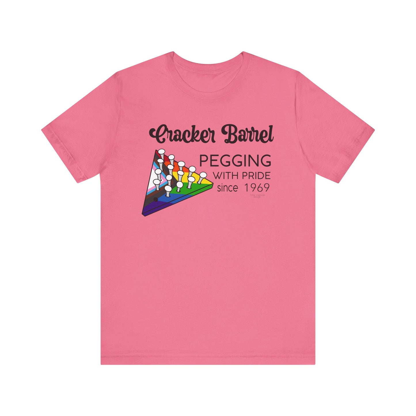 Pegging with Pride Unisex Graphic Tee, Funny Short Sleeve T-Shirt for LGBTQ+ Pride Events, Gift for Friends, Fun Casual Wear