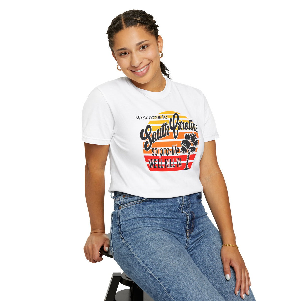 South Carolina Political Dark Humor Abortion Sunset T-Shirt Welcome to South Carolina Graphic Tee