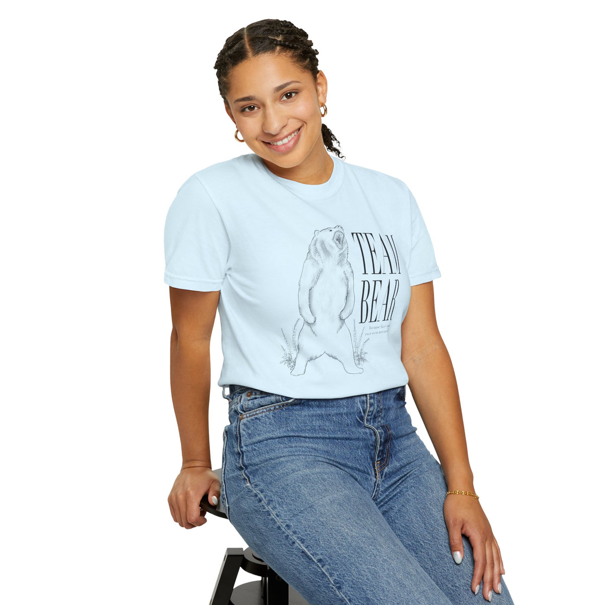 Team Bear Graphic T-Shirt Vintage Sketch Bear Tee because have you even met men