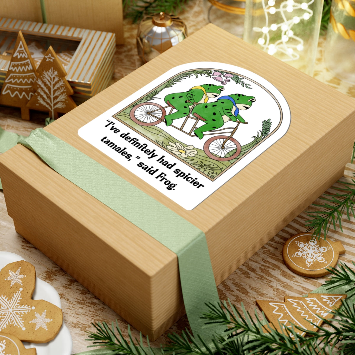 Frog and Frog Kiss-Cut Sticker, Frog No Kings Anti Ice Decal, Laptop Sticker, Water Bottle Label, Vinyl Sticker, Journal, Planner Sticker