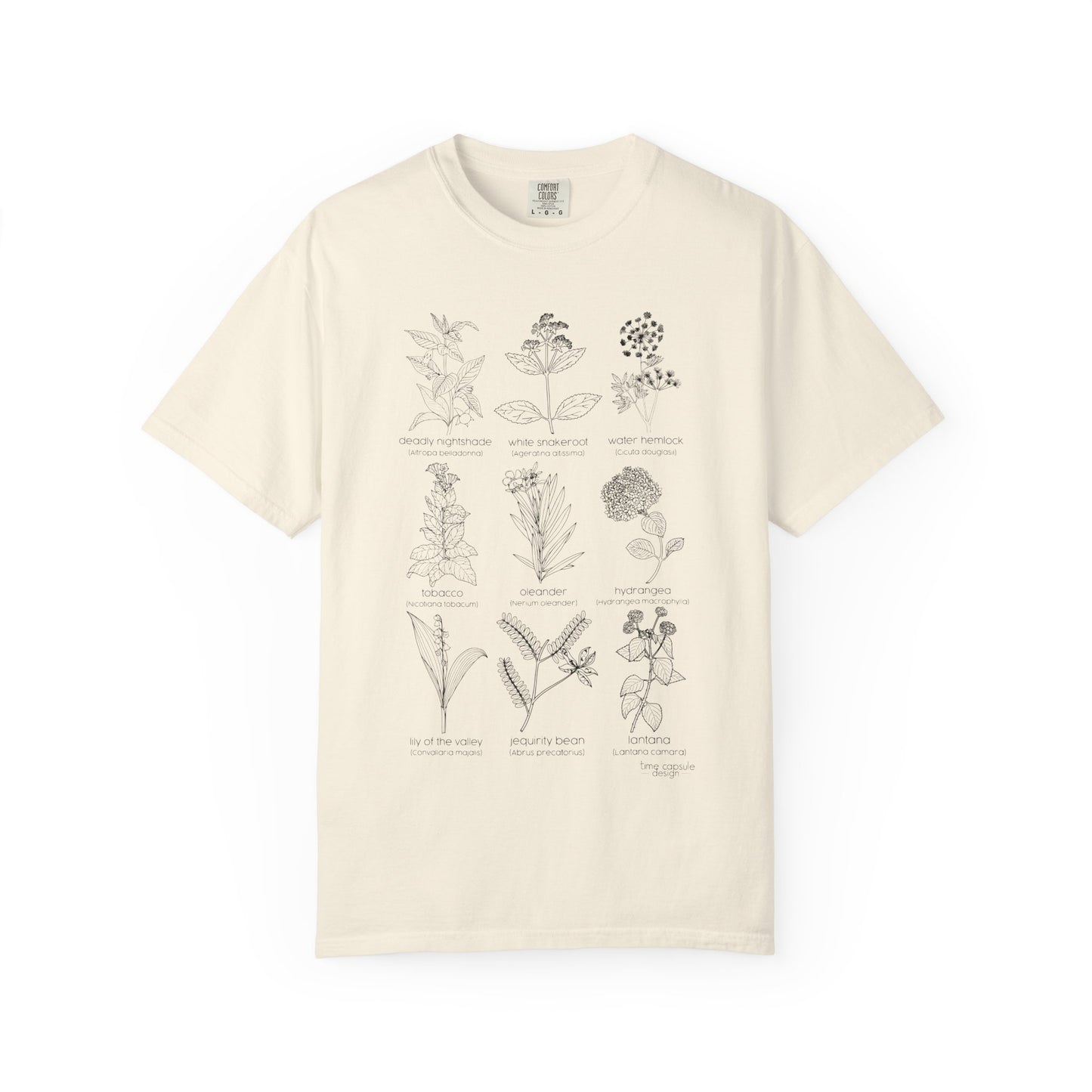 Deadly Nightshade Botanical Illustration T-Shirt | Vintage Plant Sketches, Floral Chart