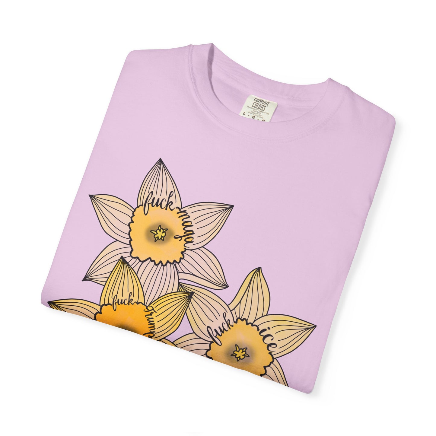 Slightly Subtle Daffodil Trio T-shirt | Yellow Floral Spring Bloom Tee FDT