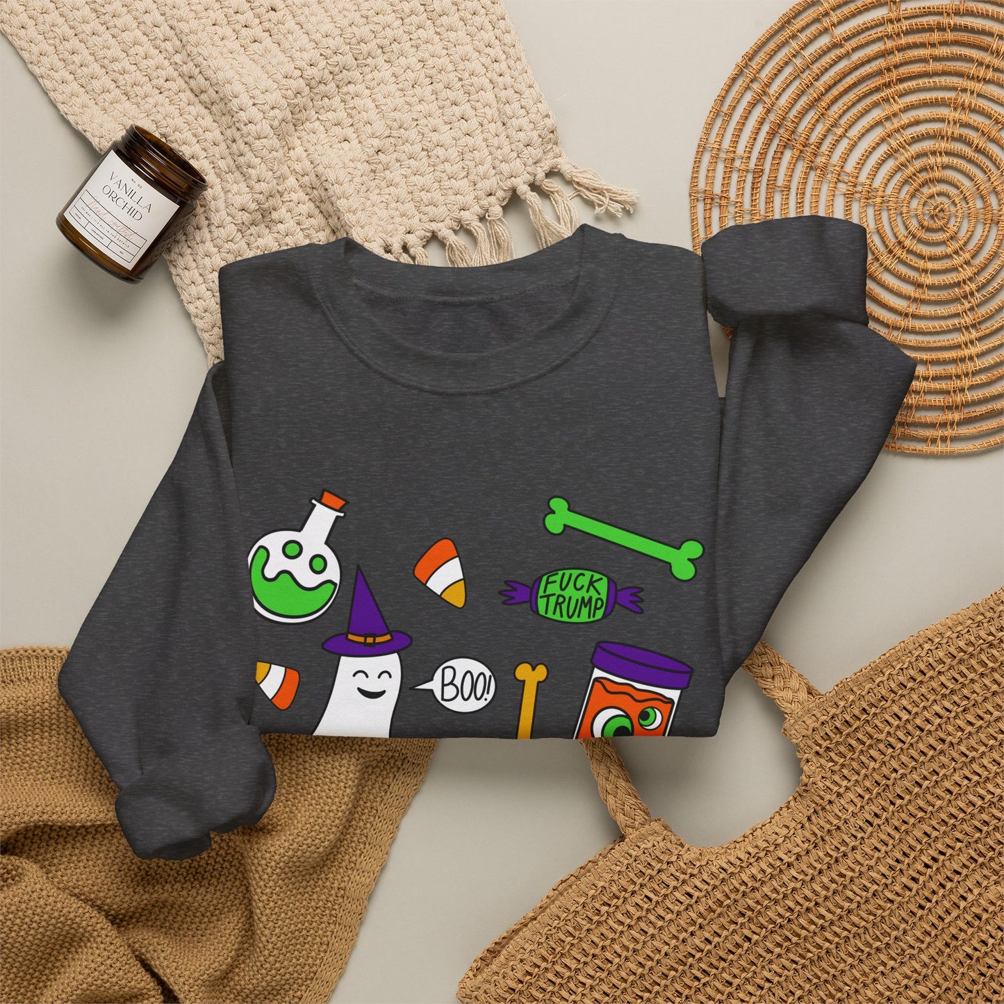Halloween Candy Ghosts Crewneck Sweatshirt — Cute Spooky Graphic