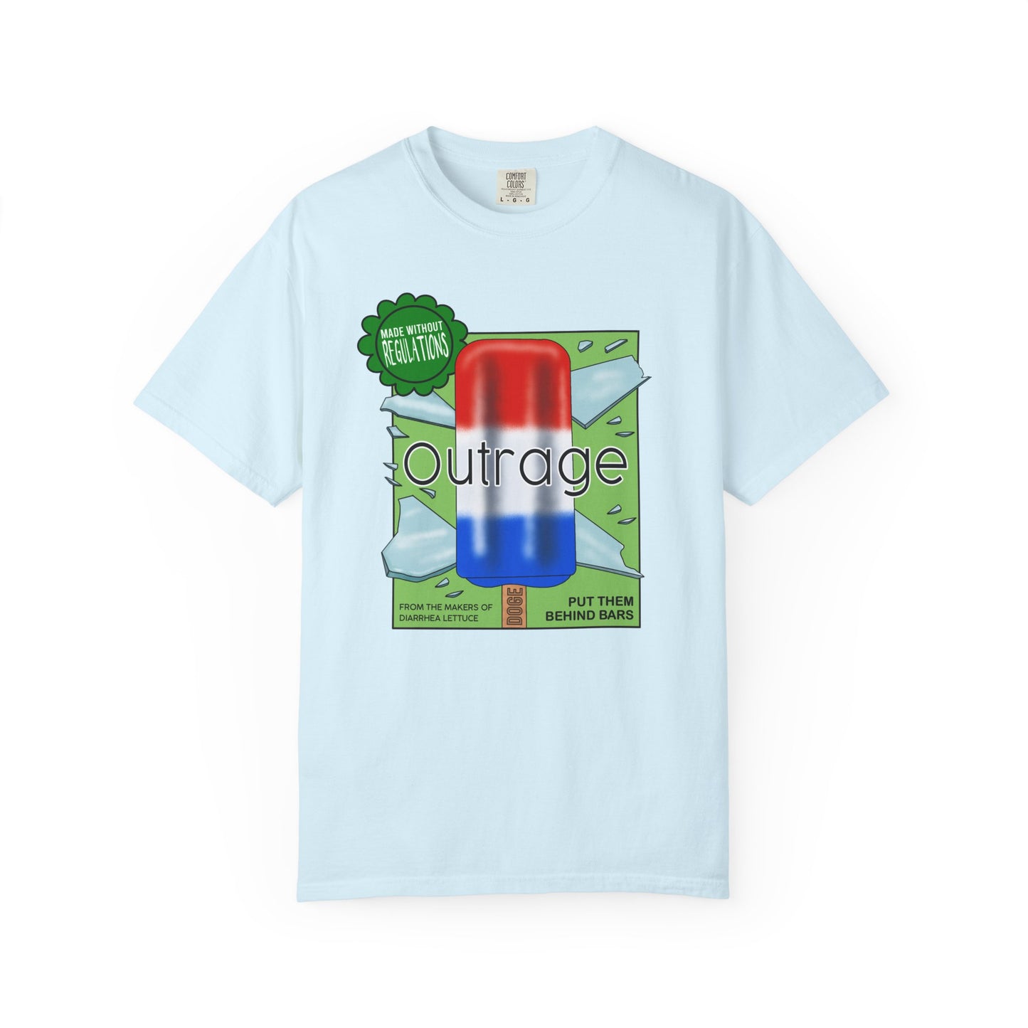 Outrage Glass Popsicle Graphic T-Shirt Patriot Pop Art Tee