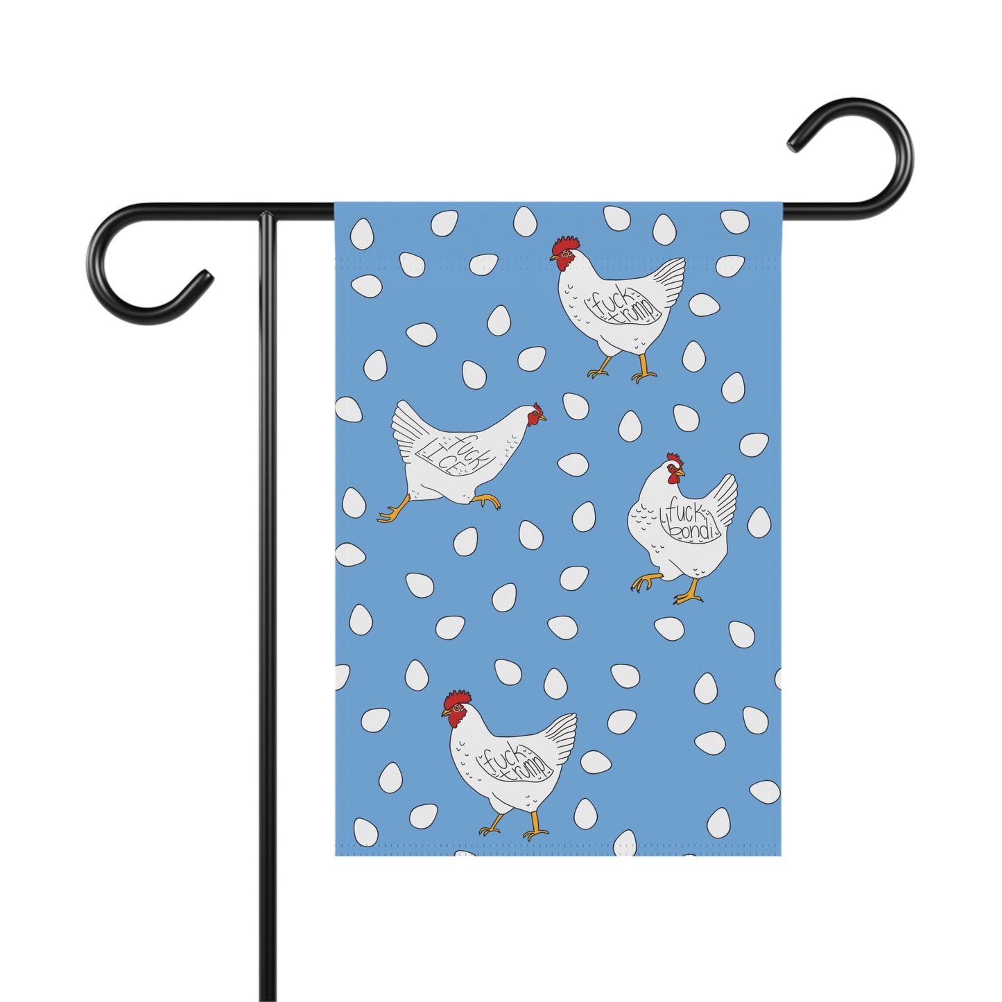 Slightly Subtle Chicken Egg Pattern Garden Flag | House Banner, Blue Hen Yard Flag FDT