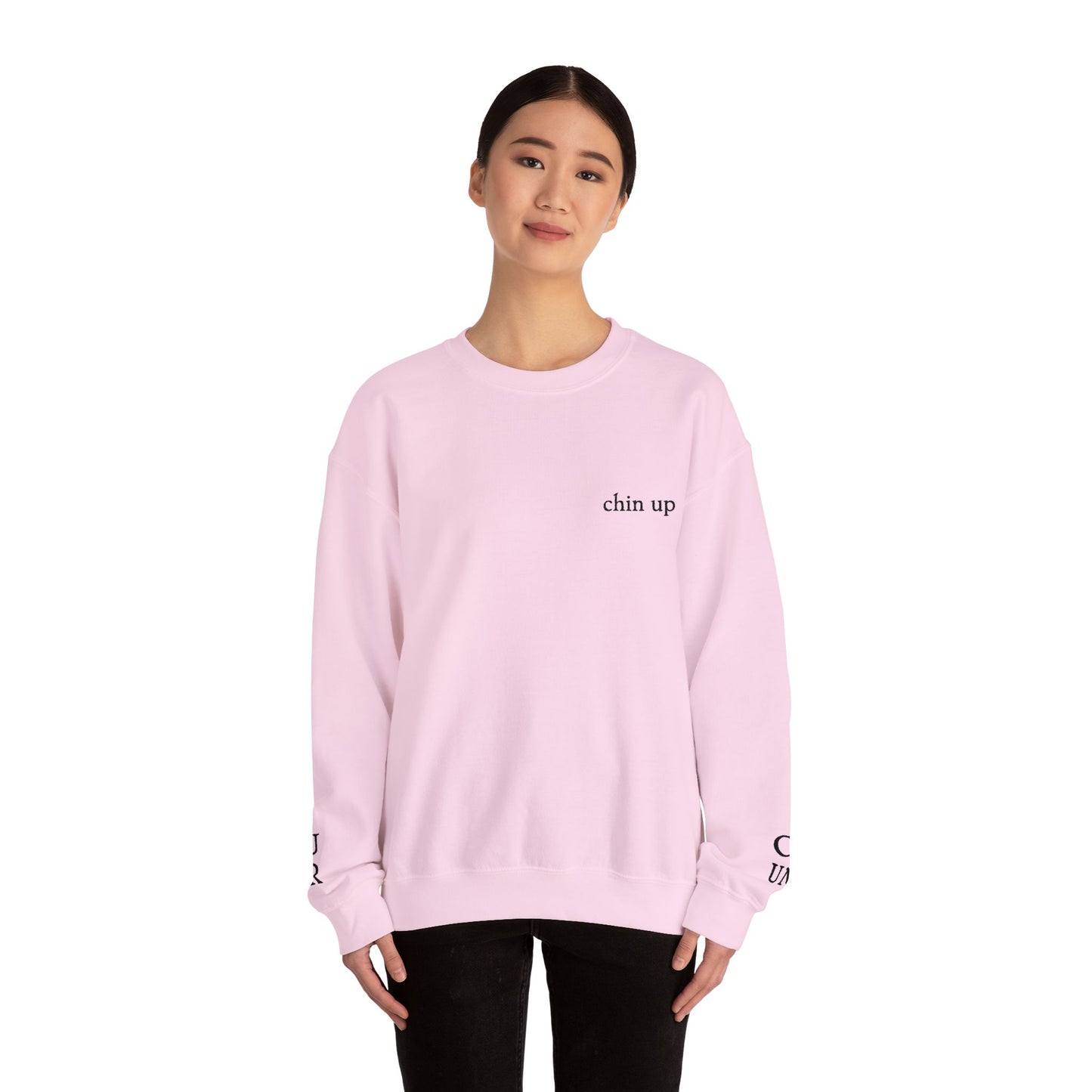 Slightly Sublte Chin Up Wrist Message Unisex Heavy Blend™ Crewneck Sweatshirt FDT