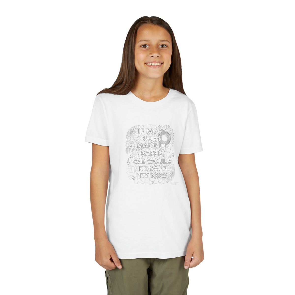 Youth Gun Safety Floral Tee Shirt