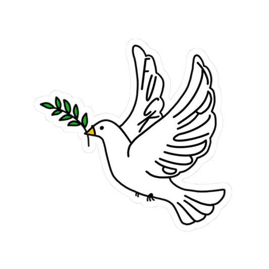 Slightly Subtle Dove with Olive Branch Sticker | Peace Symbol Kiss-Cut Sticker