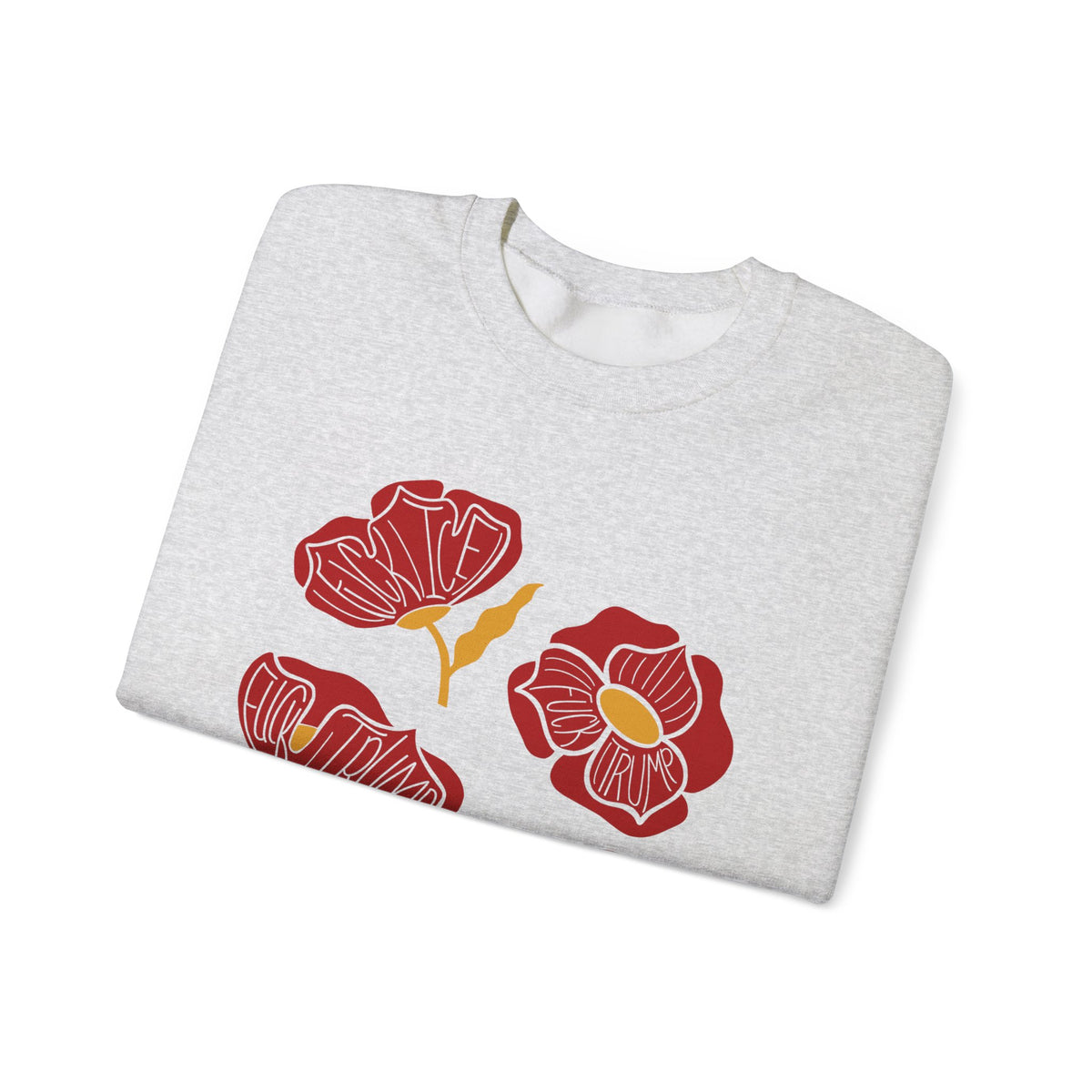 Slightly Subtle Red Poppy Floral Illustration Sweatshirt | Hand-Drawn Blooms, Minimal Botanical FDT