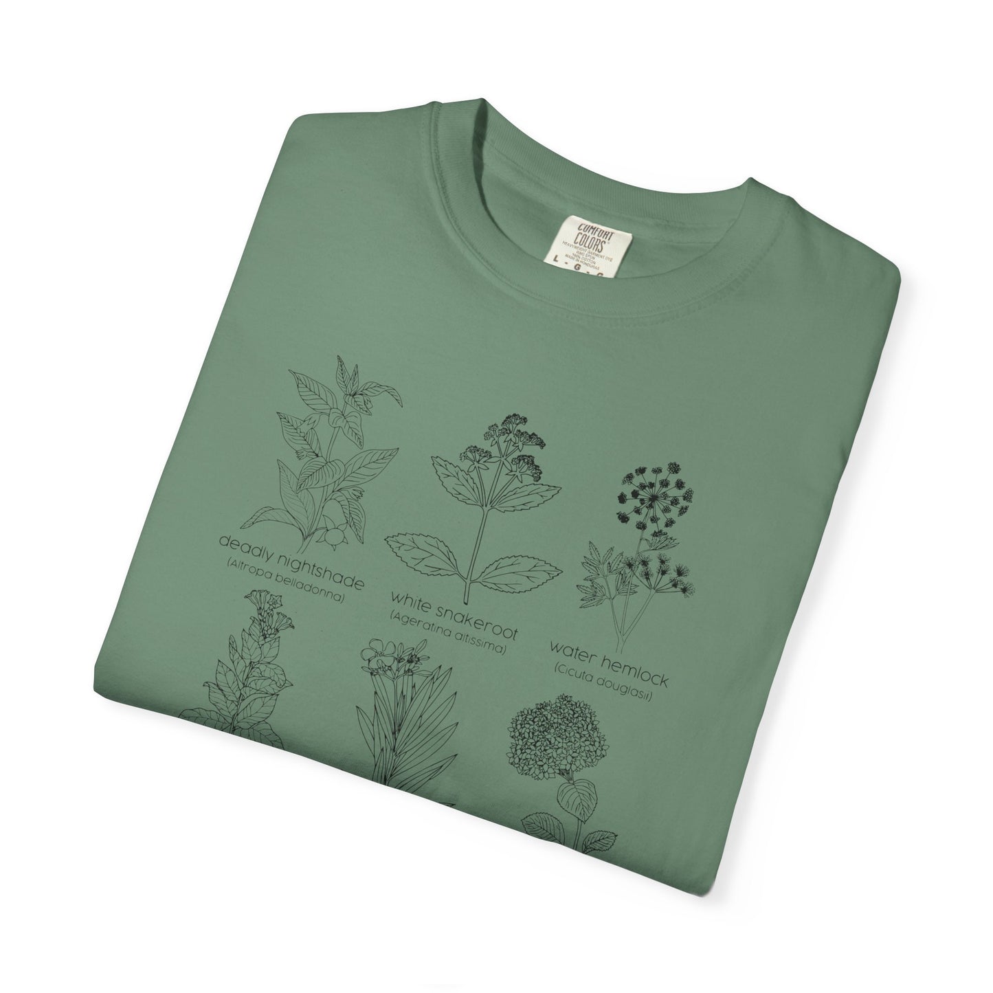 Deadly Nightshade Botanical Illustration T-Shirt | Vintage Plant Sketches, Floral Chart