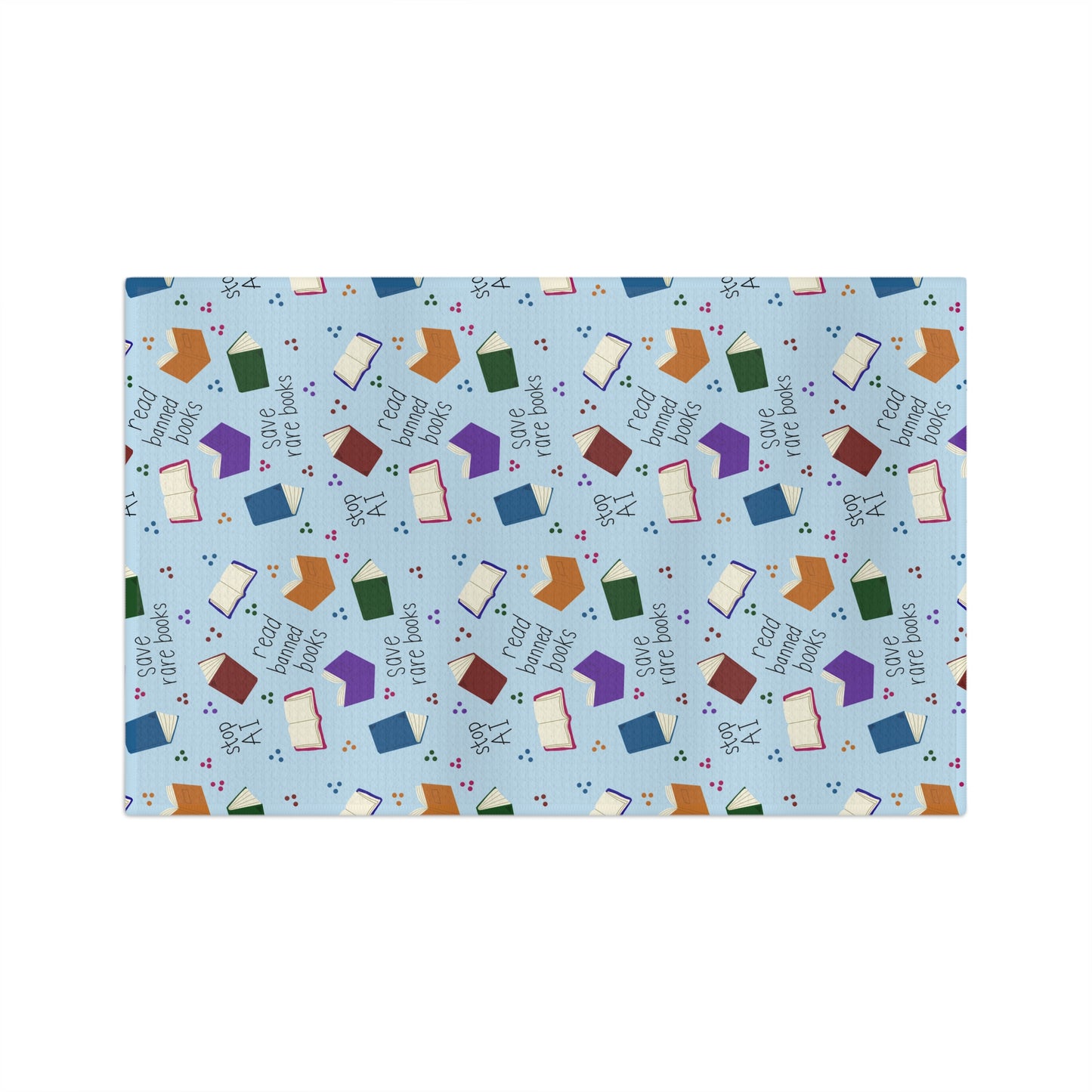 Book Lover Tea Towel Save Rare Books Read Banned Books Stop Ai Patterned Microfiber Towel