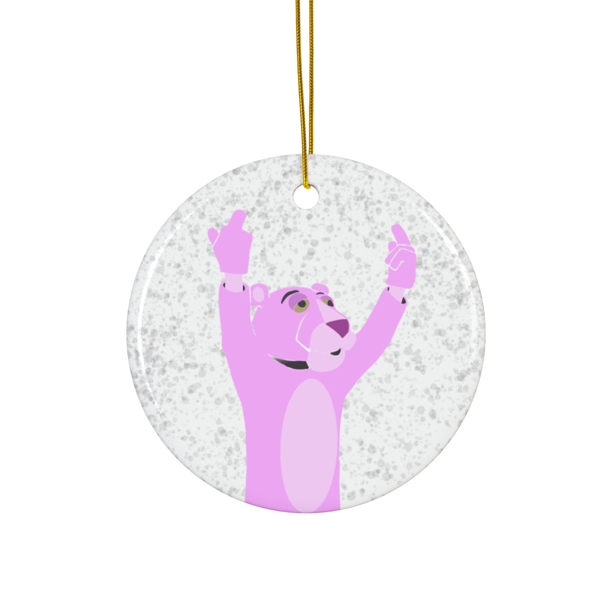 Pink Panther Protest Pepper Spray Ceramic Christmas Ornament