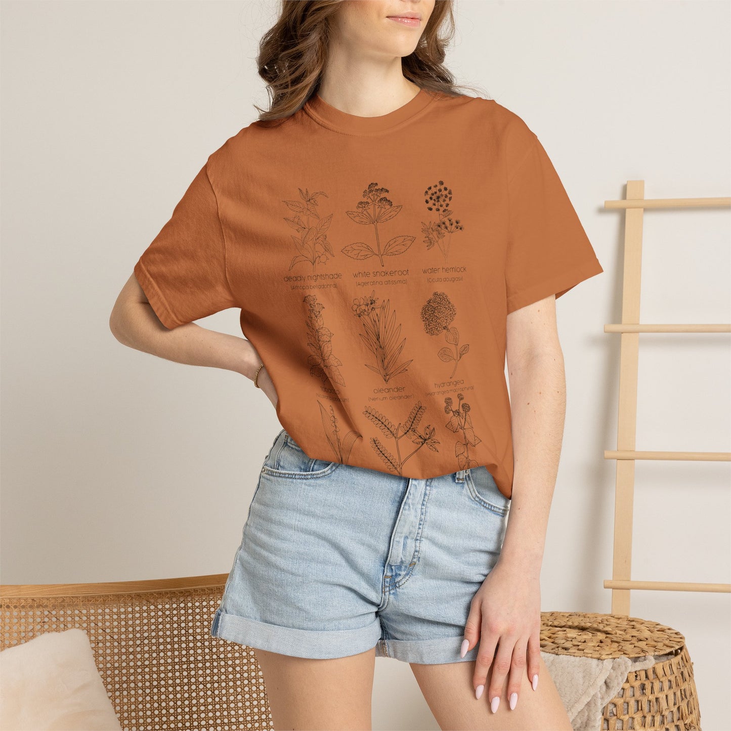 Deadly Nightshade Botanical Illustration T-Shirt | Vintage Plant Sketches, Floral Chart