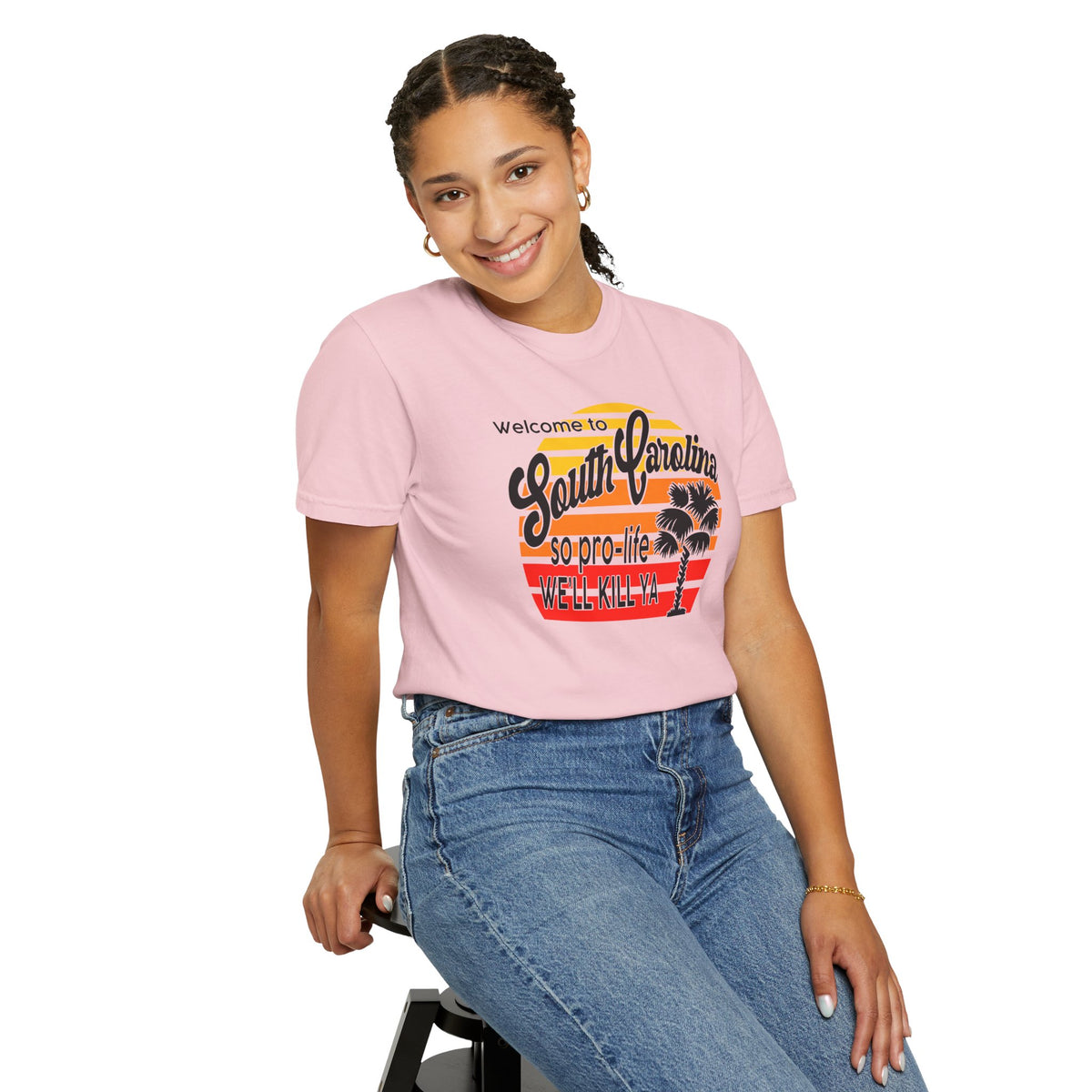 South Carolina Political Dark Humor Abortion Sunset T-Shirt Welcome to South Carolina Graphic Tee
