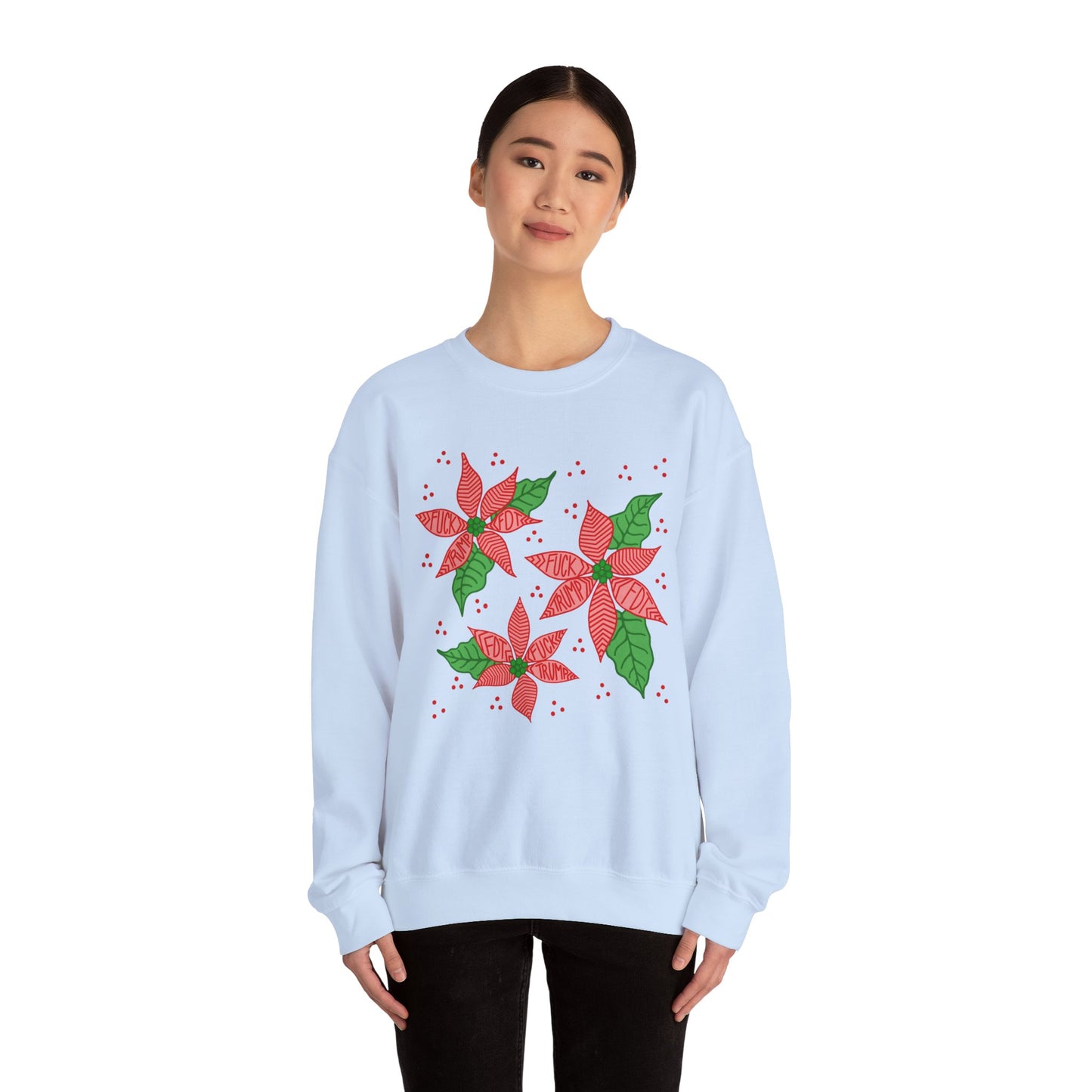 Slightly Subtle Festive Poinsettia Sweatshirt FDT