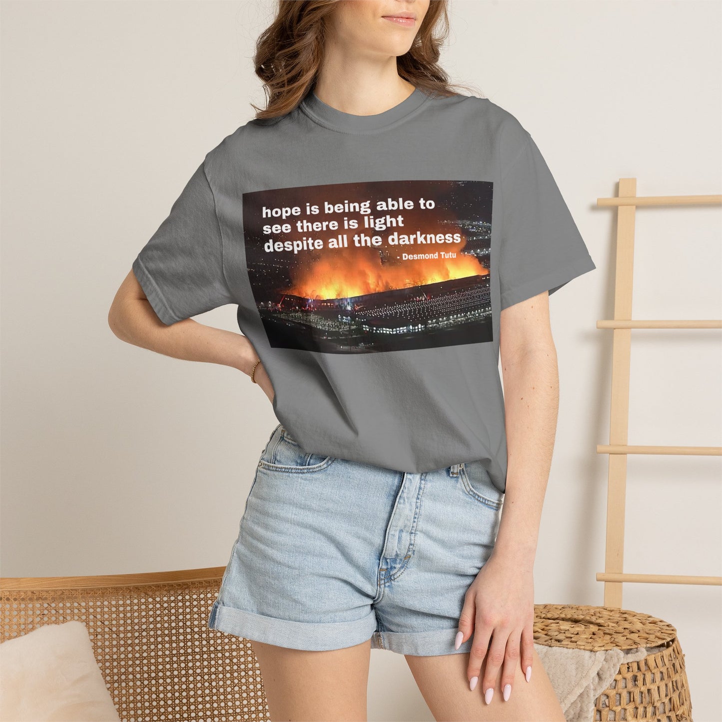 Hope is Being Able to See There is Light Fire T-Shirt | Inspirational Quote Tee Warehouse