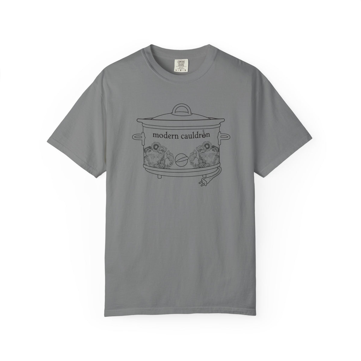Modern Cauldron Illustrated Cauldron Floral Crockpot Graphic Tee