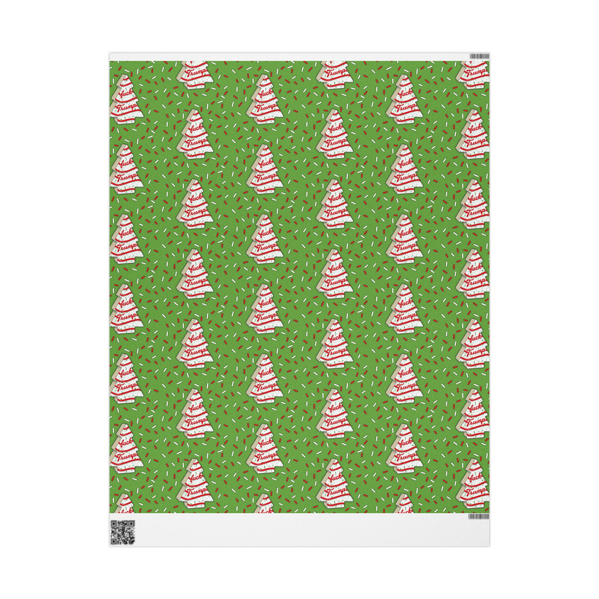 Slightly Subtle Tree Cake Candy Cane Tree FDT Wrapping Paper | Christmas Holiday Gift Wrap