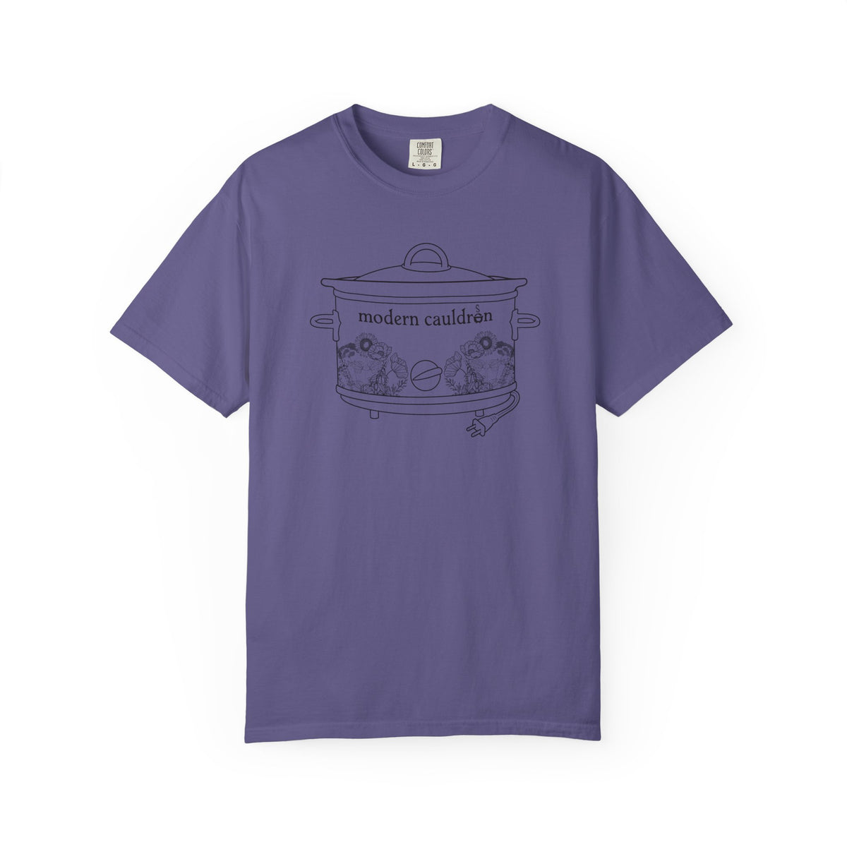 Modern Cauldron Illustrated Cauldron Floral Crockpot Graphic Tee