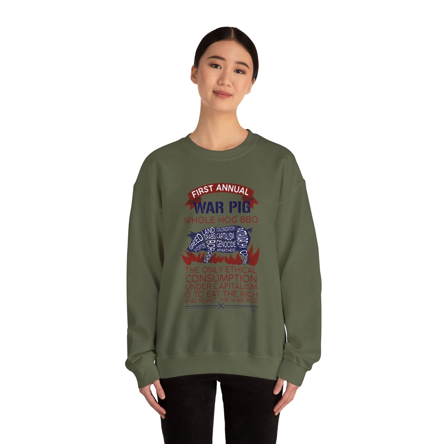 Whole Hog Pig Roast Unisex Heavy Blend™ Crewneck Sweatshirt