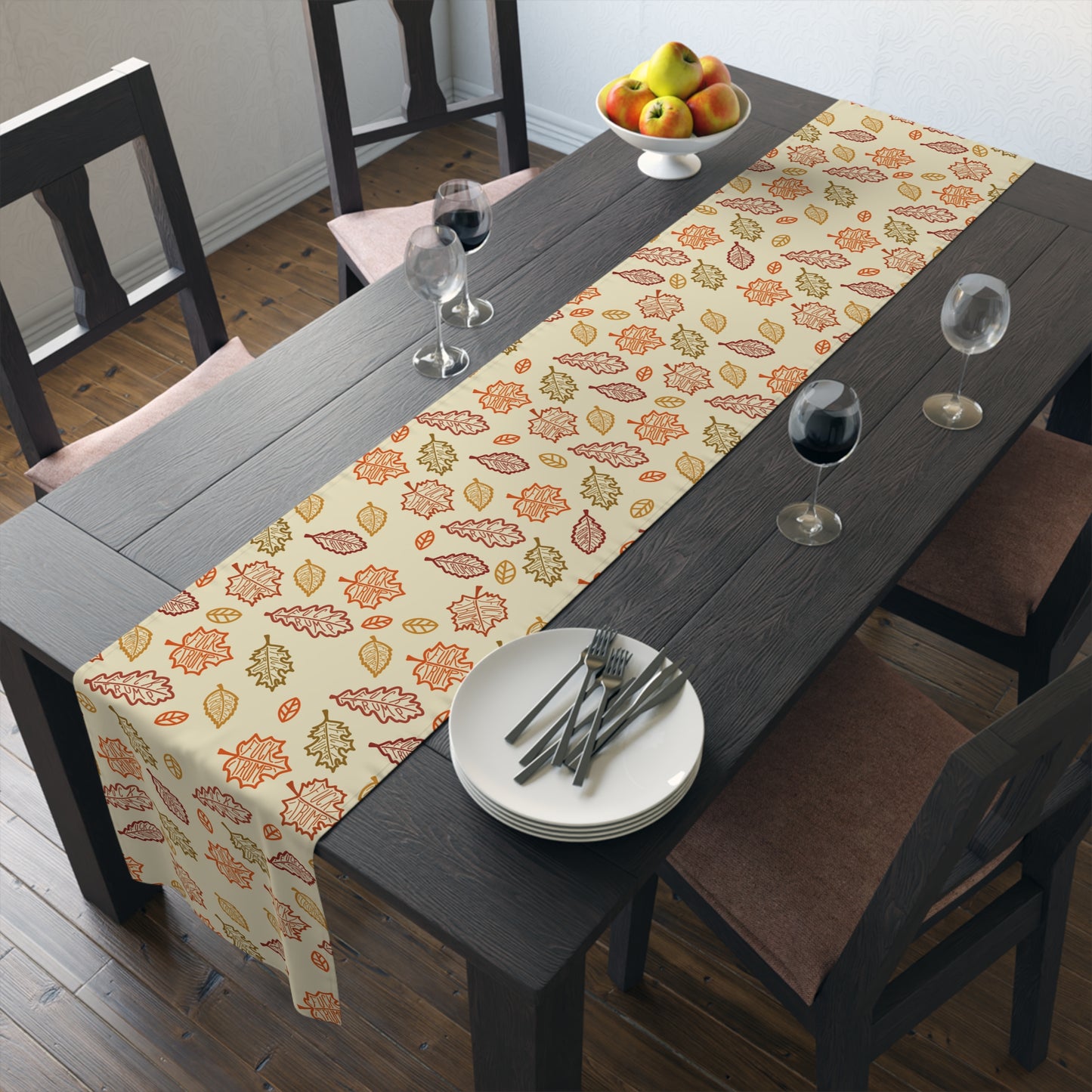 Slightly Subtle Autumn Leaves Table Runner, Cozy Fall Decor, Thanksgiving Table Setting, Harvest Celebration, Rustic Table Accents