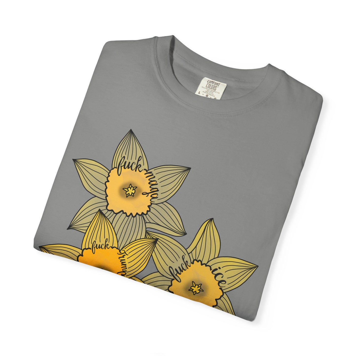 Slightly Subtle Daffodil Trio T-shirt | Yellow Floral Spring Bloom Tee FDT