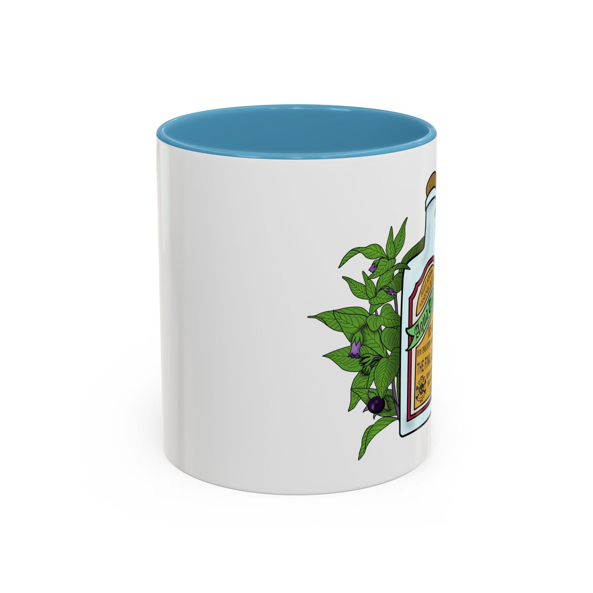 Herbal Remedy Coffee Mug Aqua Tofana Potion Bottle, Skull & Botanical Gothic Accent Mug