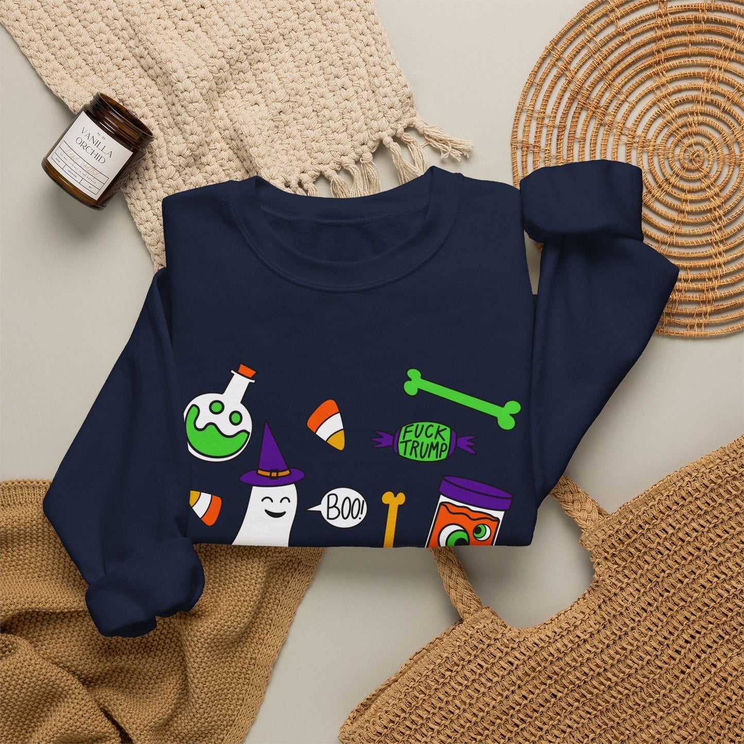 Halloween Candy Ghosts Crewneck Sweatshirt — Cute Spooky Graphic