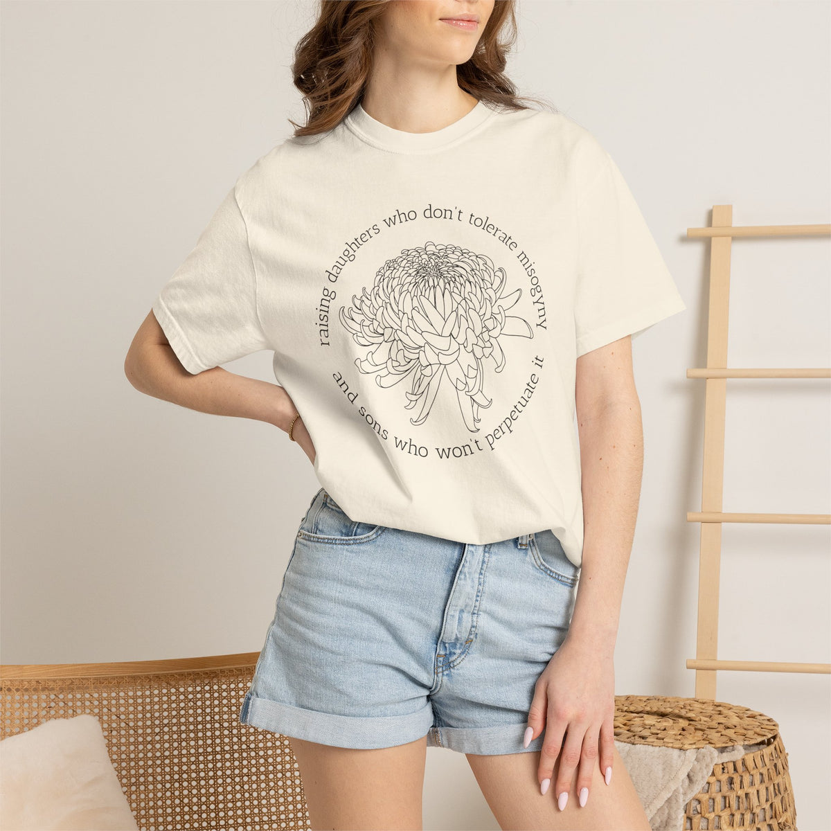 Floral Raising Daughters and Sons T-Shirt Botanical Line Art