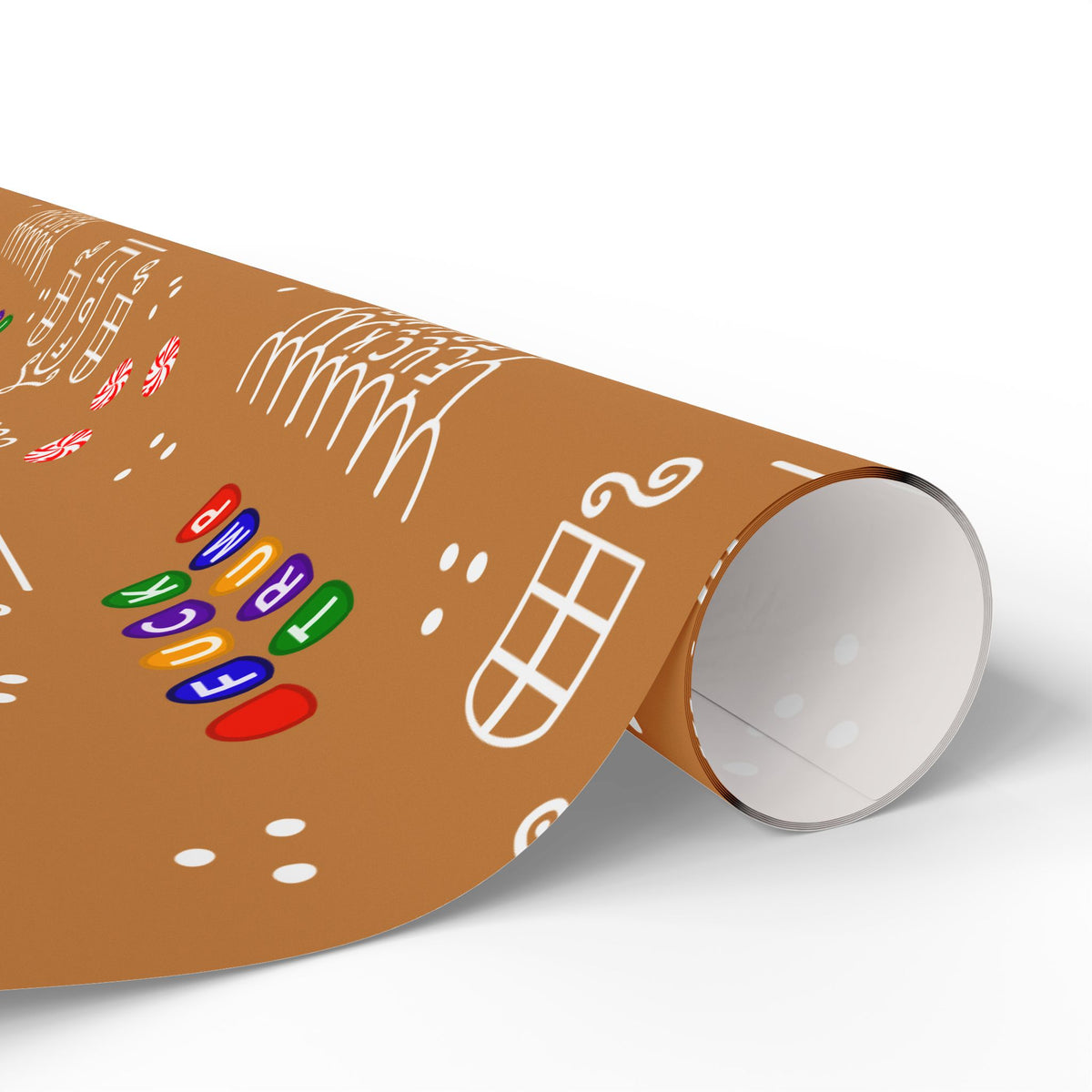 Slightly Subtle Gingerbread House FDT Pattern Wrapping Paper | Holiday Gift Wrap