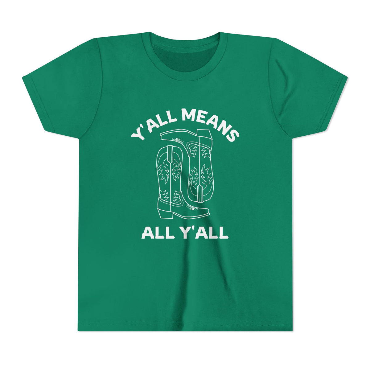 Youth Y’all Means All Y’all Cowboy Boot Graphic T-Shirt