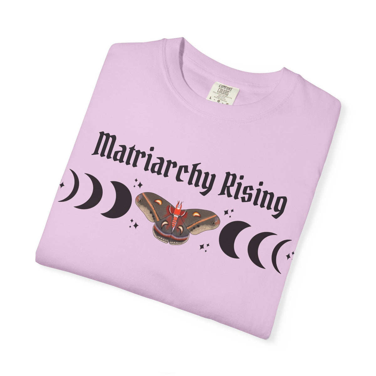 Matriarchy Rising Tee Moon Phases & Moth Feminist Graphic T-Shirt