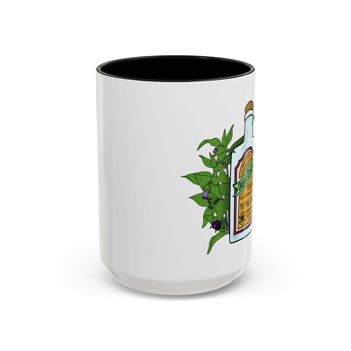 Herbal Remedy Coffee Mug Aqua Tofana Potion Bottle, Skull & Botanical Gothic Accent Mug