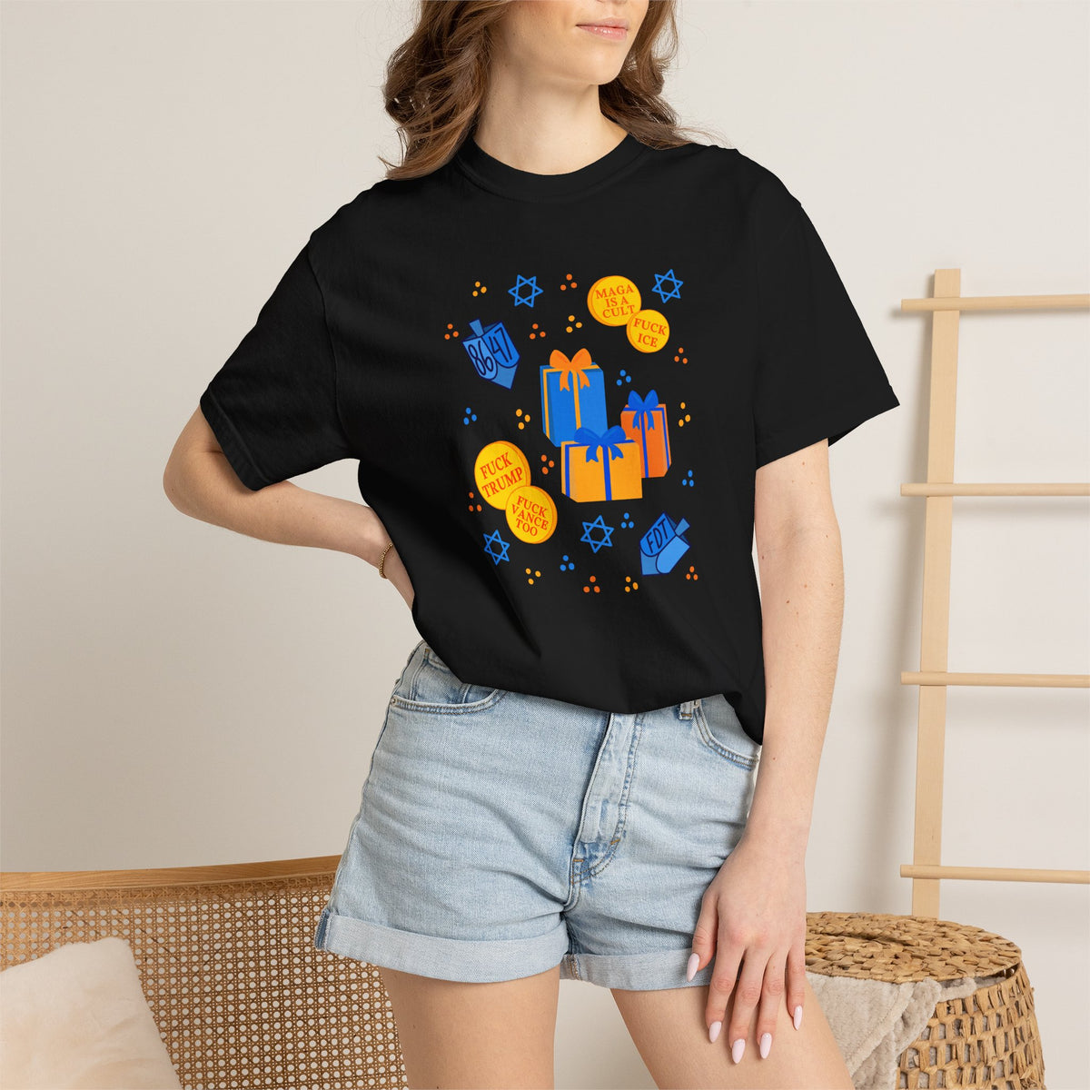 Slightly Subtle Hanukkah Dreidel Gelt Gift Celebration T-Shirt