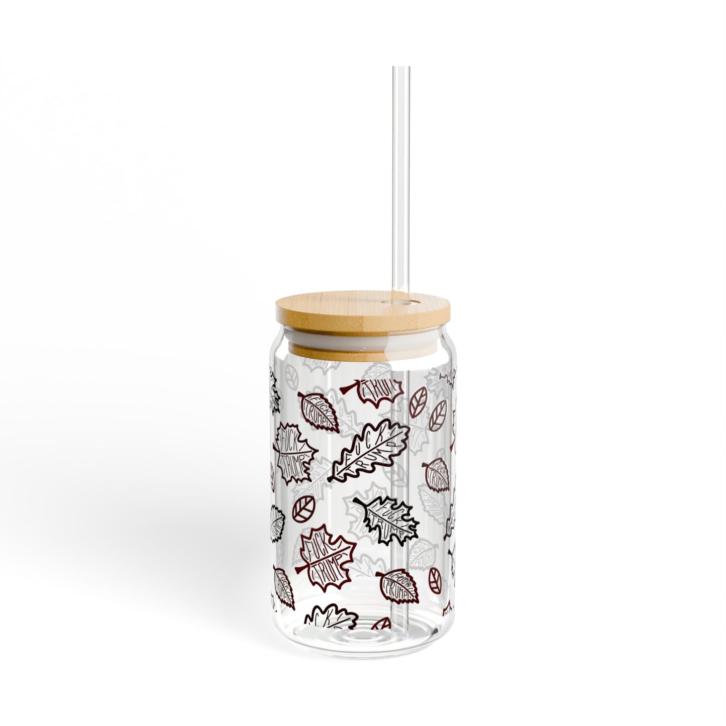 Slightly Subtle Autumn Leaf Pattern Sipper Glass