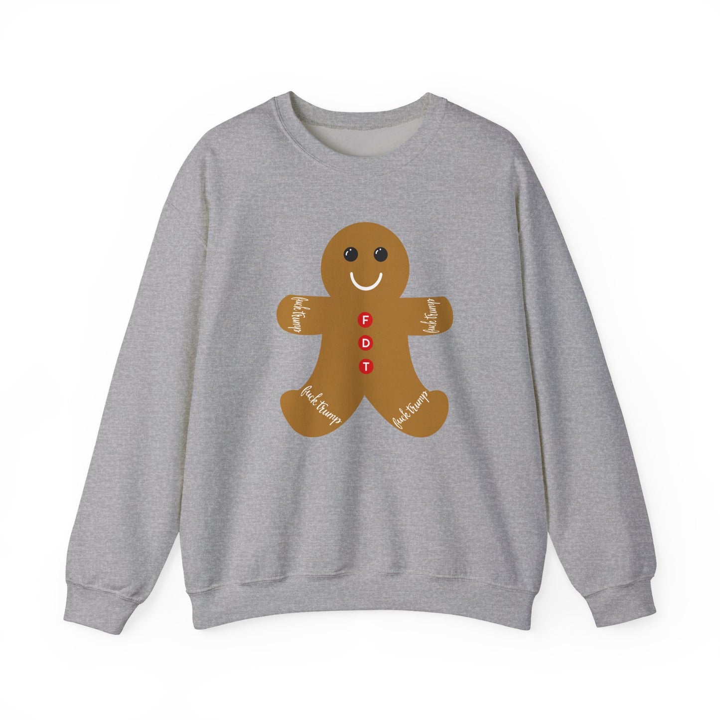 Slightly Subtle Gingerbread Man Crewneck Sweatshirt, FDT Cozy Christmas Gift, Holiday Sweater, Festive Apparel, Winter Wardrobe