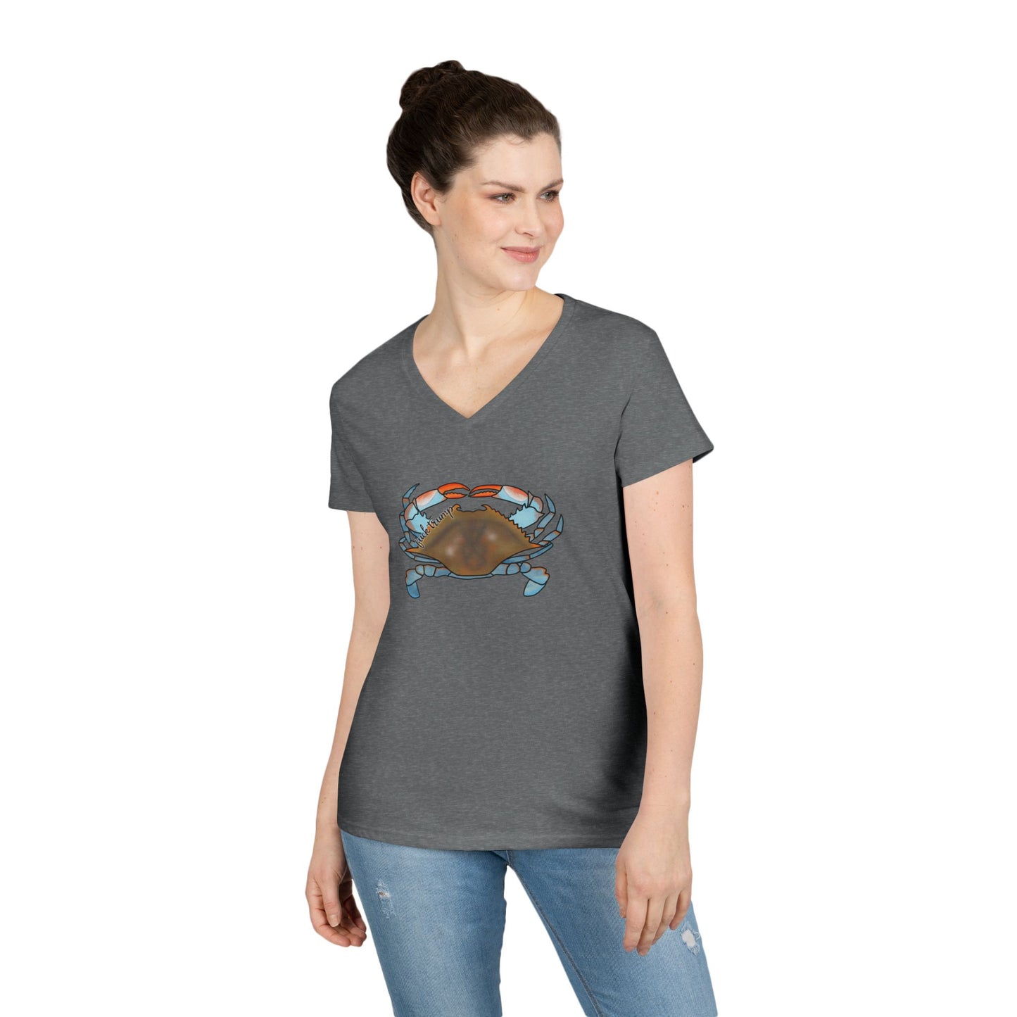Blue Crab Illustration T-Shirt | Coastal Sea Life Tee FDT