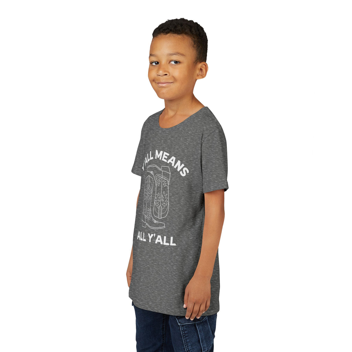Youth Y’all Means All Y’all Cowboy Boot Graphic T-Shirt