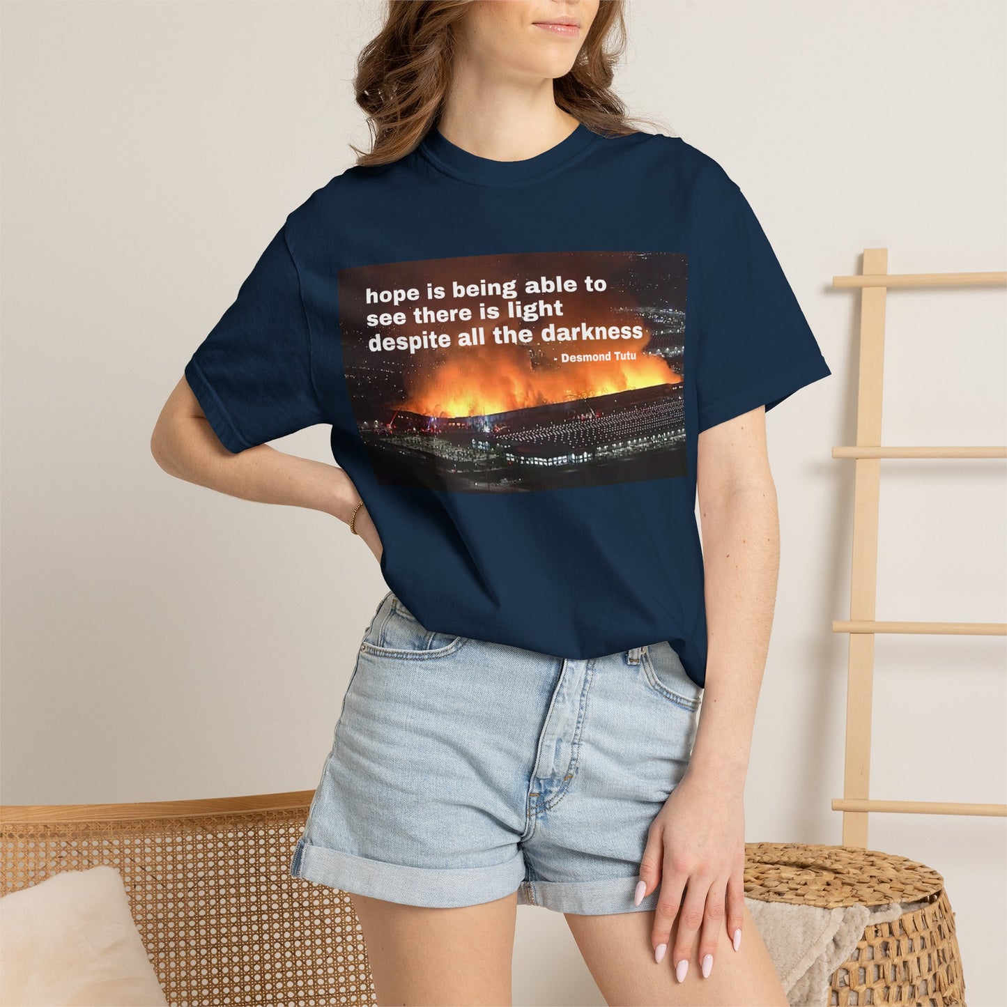Hope is Being Able to See There is Light Fire T-Shirt | Inspirational Quote Tee Warehouse
