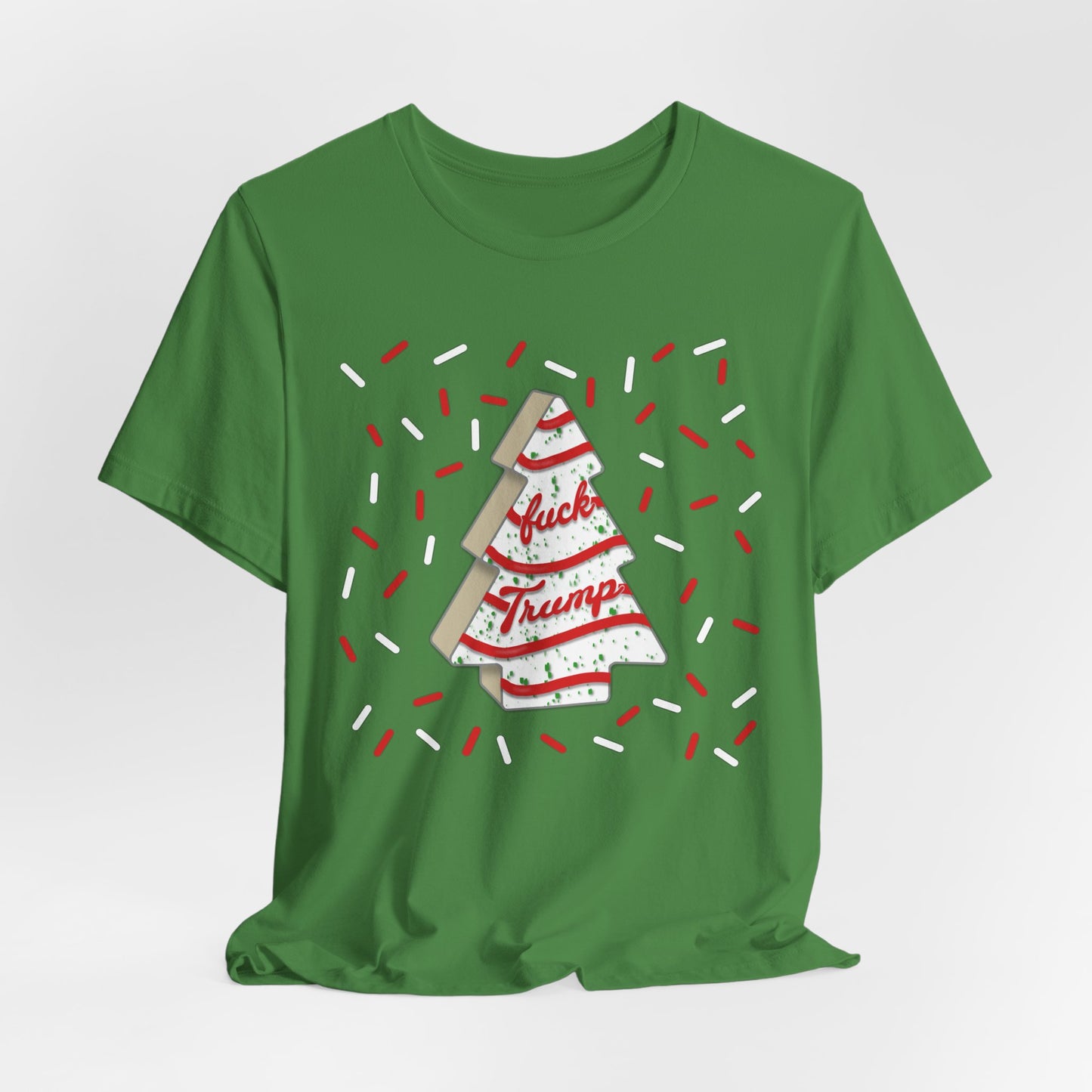 Slightly Subtle Christmas Tree Cake with Striped Confetti FDT tee | Political Statement