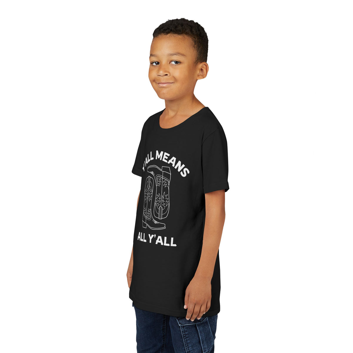 Youth Y’all Means All Y’all Cowboy Boot Graphic T-Shirt