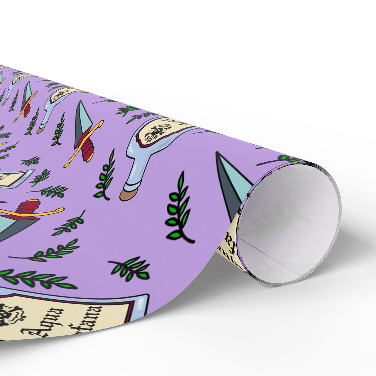 Aqua Tofana Purple Witchy Skull Wrapping Paper Feminist Spiritual Occult Gift Wrap