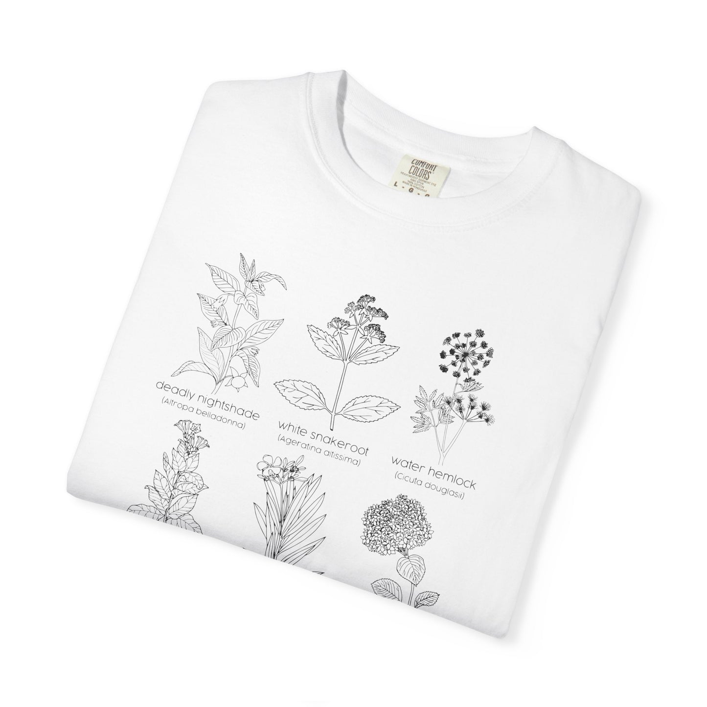 Deadly Nightshade Botanical Illustration T-Shirt | Vintage Plant Sketches, Floral Chart
